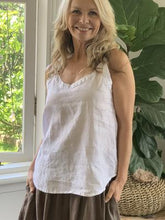 Load image into Gallery viewer, Tilly Linen Tank Top - White