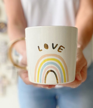 Load image into Gallery viewer, White Rainbow &quot;Love&quot; Mug
