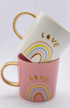 Load image into Gallery viewer, Pink Rainbow &quot;Love&quot; Mug
