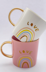 Pink Rainbow "Love" Mug