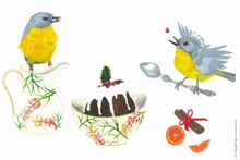 Load image into Gallery viewer, Quirky Critters Square Card-Giftware-Quirky Critters-Christmas Yellow Robins-Bristle by Melissa Simmonds
